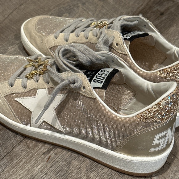Golden Goose 36 NEW Gold Grid Glitter Ballstar - Picture 6 of 8